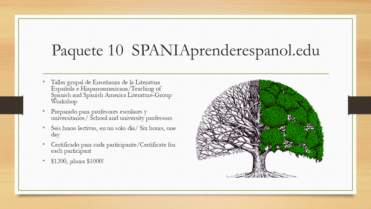 Package 10- Teaching of Spanish and Spanish America Literature Group Workshop