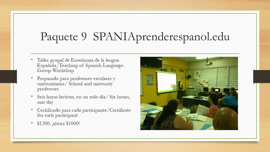 Package 9- Teaching of Spanish Language Group Workshop