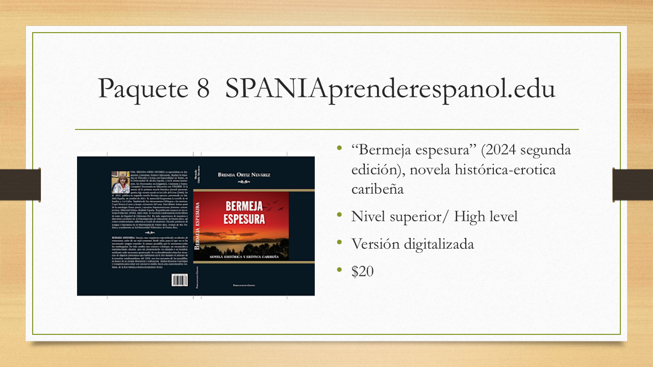 Package 8- novela "Bermeja espesura"