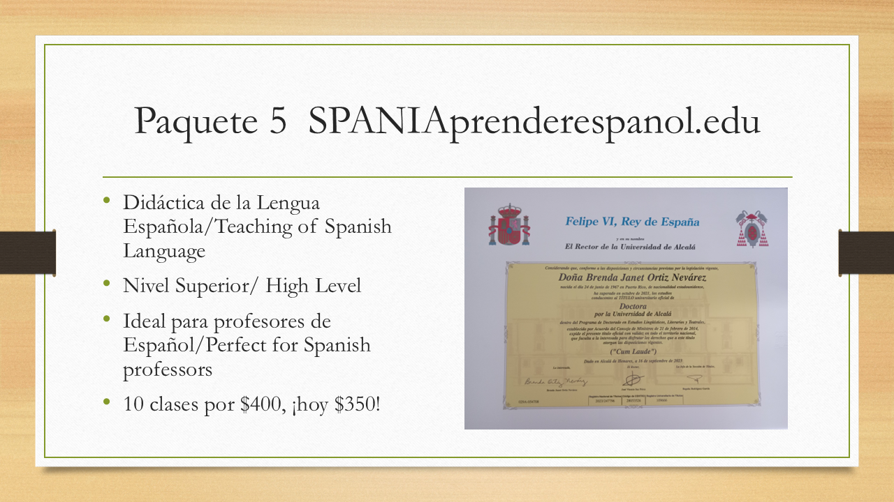 Package 5- Teaching of Spanish Language- Gramática